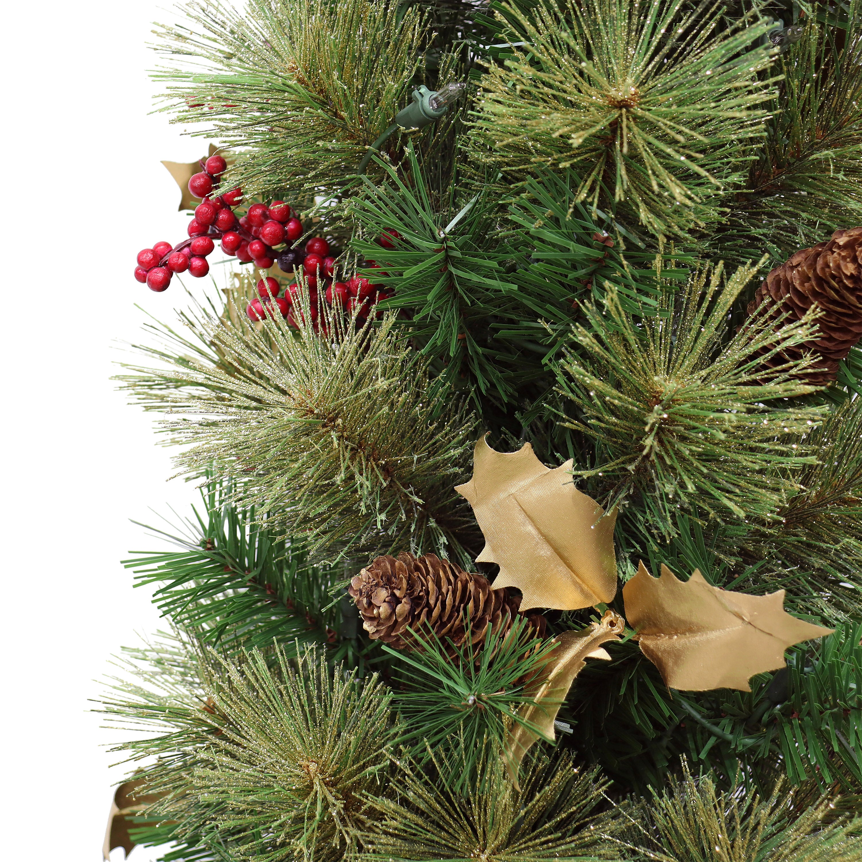 5ft Pre-Lit Potted Glitter Tree